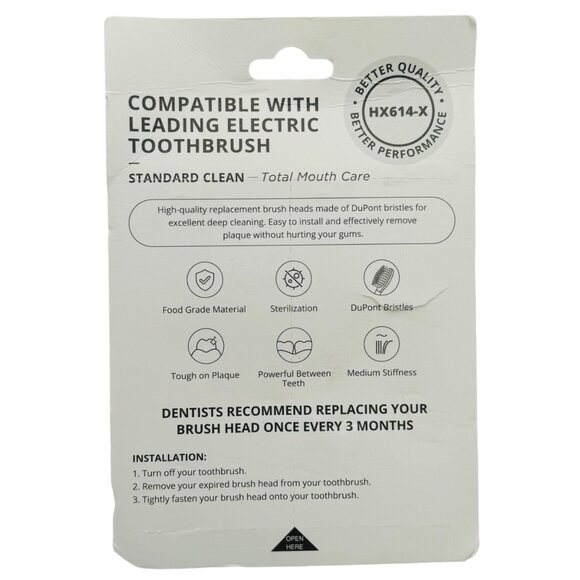 3x standard clean HX614-X replaceable toothbrush heads - Picture 2 of 2